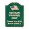 Signmission Veteran Parking Thank You for Your Service Heavy-Gauge Aluminum Sign, 24" x 18", G-1824-22737 A-DES-G-1824-22737 - alternate 1
